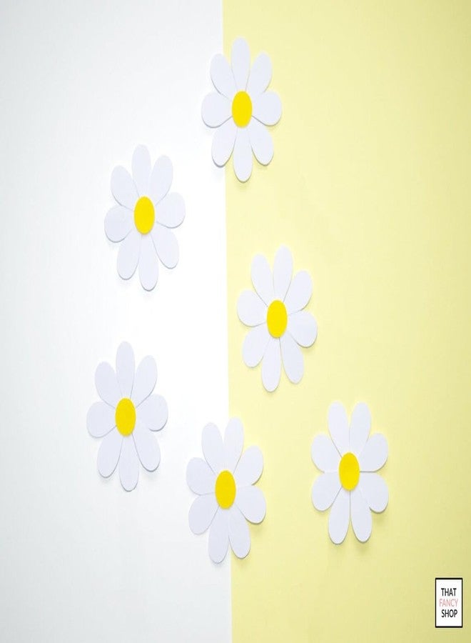 Curious Button Pack of 6 Daisy Cupcake Toppers | 2 Inch Flower Cake Decoration | Pine MDF Mini Topper | Floral Daisy Theme | Baby Shower, Boho Party, Cupcake Decor - Image 2